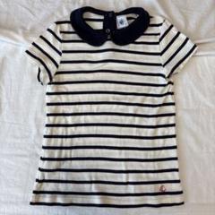 プチバトー　6ans/116cm 襟付きボーダーTシャツ
