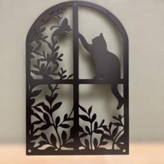 壁掛けインテリア　ウォールデコ　アイアン　猫　ねこ　猫グッズ