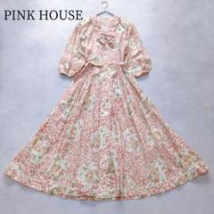 ●美品♥ピンクハウス　イチゴのパッチワーク仕立ロングブラウス ○美品♥ピンクハウスイチゴのパッチワーク仕立ロングブラウス