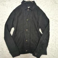 【極美品】桃太郎ジーンズ☆リネン　XL　ジャケット　カバーオール　ブラック