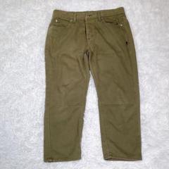 Lee【M】7分丈デニムパンツ ジーンズ　カーキ　メンズ　ボタンチェック