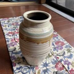 【工芸品　小鹿田焼　作家不詳　大型花器】 時代物　民藝　モダン　幾何学模様　花瓶 工芸品 小鹿田焼 作家不詳 大型花器】 時代物 民藝 モダン 幾何