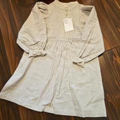 アプレレクール♡ストライプ柄フリル付き長袖ワンピース110センチ♡新品