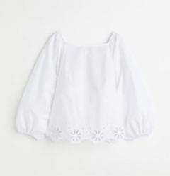 新品　未使用　即日発送　イギリス刺繍　トップス　シャツ　ホワイト　白　M 新品H&M イギリス刺繍サテンシャツ XS｜Yahoo!フリマ（旧PayPay