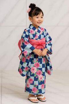 松田聖子 SEIKO MATSUDA 浴衣 セット 花柄 子供 青 120