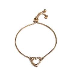 サージカルステンレス ハート ブレスレット ピンクゴールド