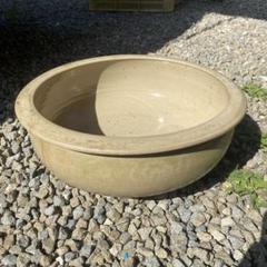 丸型水鉢 ベージュ薄茶　直径約40cm 陶器 丸型水鉢 ベージュ薄茶 直径約40cm 陶器 - メルカリ
