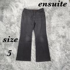 ensuite (5) レナウン ワイドパンツ カジュアル チノパン ブラック