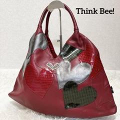 シンクビー！Think Bee! シャンパーニュ レザートートバッグ 赤