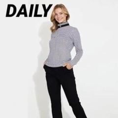 DAILY　ハーフジップロングシャツ　レディース　千鳥格子　デイリーゴルフのサムネイル