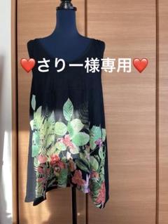 Desigual デシグアル ノースリーブ ブラウス チュニック 総柄 36 Desigual デシグアル チュニックトップス 和柄 ノースリーブ