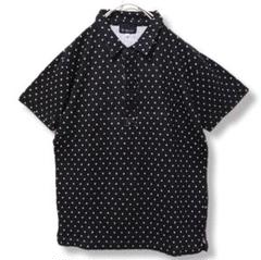 【THE SHOP TK】半袖　ポロシャツ　黒　ブラック　メンズ　ドット　水玉