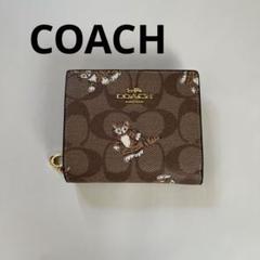 COACH コーチ 二つ折り財布 CC922 ダンシングキトゥン ブラウン