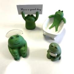 【レア新品】カエル メモホルダー＆置物 4点セット