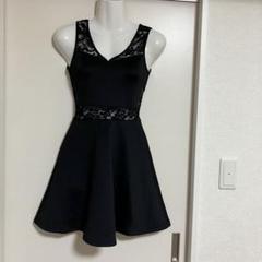 黒レース切り替えノースリーブワンピース　水着　フレアワンピース　新品同様