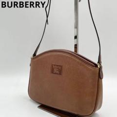美品　希少　バーバリーズ　ショルダーバッグ　三口　ノバチェック　レザー　ブラウン