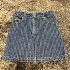 キッズ　ストライプ　デニム　ミニスカート　100cmサイズ
