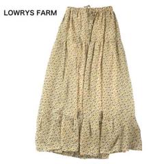 LOWRYS FARM シフォンハナティアードスカート　クリーム色　フリーサイズ