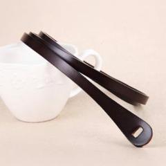 ［新品］レザー調カジュアルベルト ダークブラウン 細ベルト ハイウエスト 綺麗