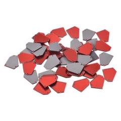 アクリルミラー デコ ビーズ 縫い付け手芸用 レッド 25x20mm 50個