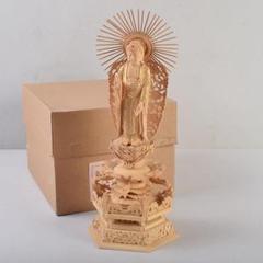 仏教美術　柘植彫刻　西立弥陀像　仏像　華鬘台　C　8784 仏教美術 柘植彫刻 西立弥陀像 仏像 華鬘台 C 8784 - メルカリ