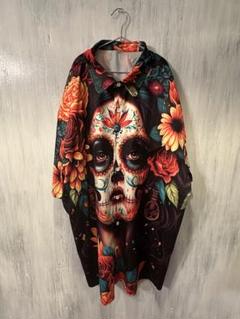 スカルと花のオーバーサイズアロハシャツZARA ポールスミス