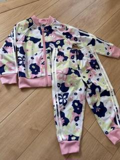adidas アディダス　キッズ　花柄　セットアップ　ジャージ　90cm