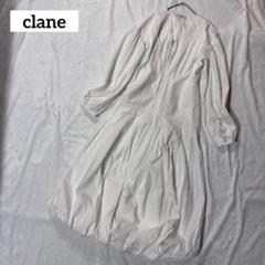 【極美品・タグ付】CLANE クラネ　フロントジップ バルーンワンピース　白　2 23年✨美品 clane フロントジップバルーンワンピース 白 - メルカリ