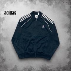 adidas スーパースター トラックジャケット 刺繍 ブラック USA 短丈