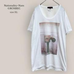 Nationality+Nam GROSBECプリントTシャツ　メンズ　白 XL