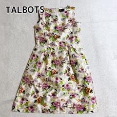TALBOTS 花柄ワンピース ノースリーブ ひざ丈 L