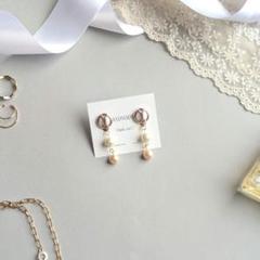パールイヤリング　ハンドメイド　ロング