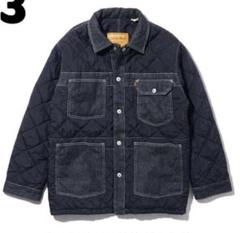 【超美品/L】リーバイス　キルティング　ジャケット　ボア　レッド　ファー　L Levi's カラーデニムジャケット ボルドー ロング丈仕様 SIZE XXL