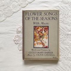❀お花の妖精の古い楽譜絵本　フラワーフェアリー　アンティーク　ビンテージ　児童書 ❀お花の妖精の古い楽譜絵本 フラワーフェアリー アンティーク