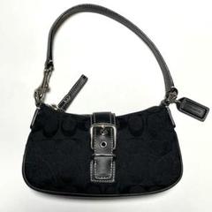 未使用 コーチ アクセサリーポーチ キャンバス ブラック ソーホー 6362 COACH ハンドバッグ アクセサリーポーチ シグネチャー ソーホー