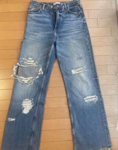 ZARA リメイクデニム フルレングス ダメージデニム