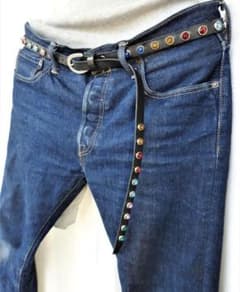 ①No.1 オーダーメイドナロースタッズレザーベルトcalee風