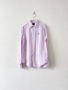 ✨️激レア✨️シンプル リネンシャツ POLO ラルフローレン ピンク XS Polo Ralph Lauren/S/S Linen Shirt（ラルフローレン リネン