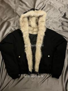 短丈 ファー fur foodie jacket opium y2k elev