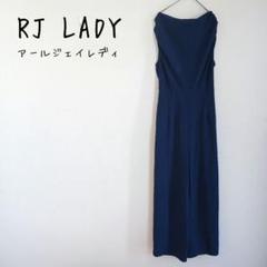 【RJ LADY】ノースリーブオールインワン 薄地 ウエスト後ろゴム ネイビー