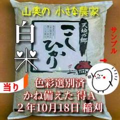 コシヒカリ 新米、特A。 玄米5Kg「標準白米に精米します」超希少
