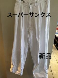 SUPERTHANKS ペイントデニムワイドパンツ　新品のサムネイル