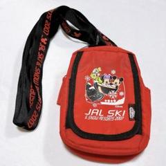 ミッキー ミニー ショルダーバッグ 赤 JAL SKI かばん 小さめ