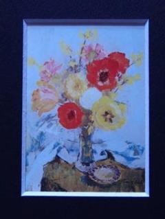 新品 トート・ベー、チューリップ、希少画集画、新品高級額、額装付 絵画