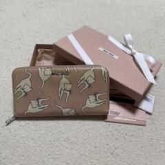 miu miu 猫柄 ねこ 長財布 ベージュ カードケース付き miu miu 猫柄 ねこ 長財布 ベージュ カードケース付き - メルカリ