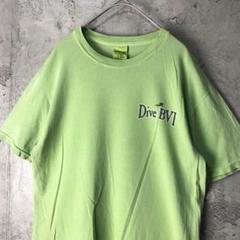 Z3634古着　Tシャツ グリーン　バックプリント　90s Y2K