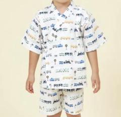 【新品】KPBOY ケーピーボーイ 電車プリント甚平 90サイズ