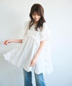 COCO DEAL T/Cフリルチュニック 店舗購入/正規品】COCODEAL T/Cフリルチュニック ホワイト
