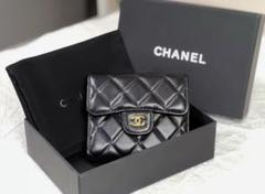 CHANEL ブラック キルティング 三つ折り財布 - メルカリ