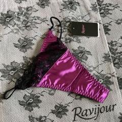 ☆Ravijour ❁⃘*.シャンパンGOLD❁⃘*.☆廃盤デザインサテンTバック ☆Ravijour ❁⃘*廃盤デザインパープルサテン❁⃘*.☆超レア☆T